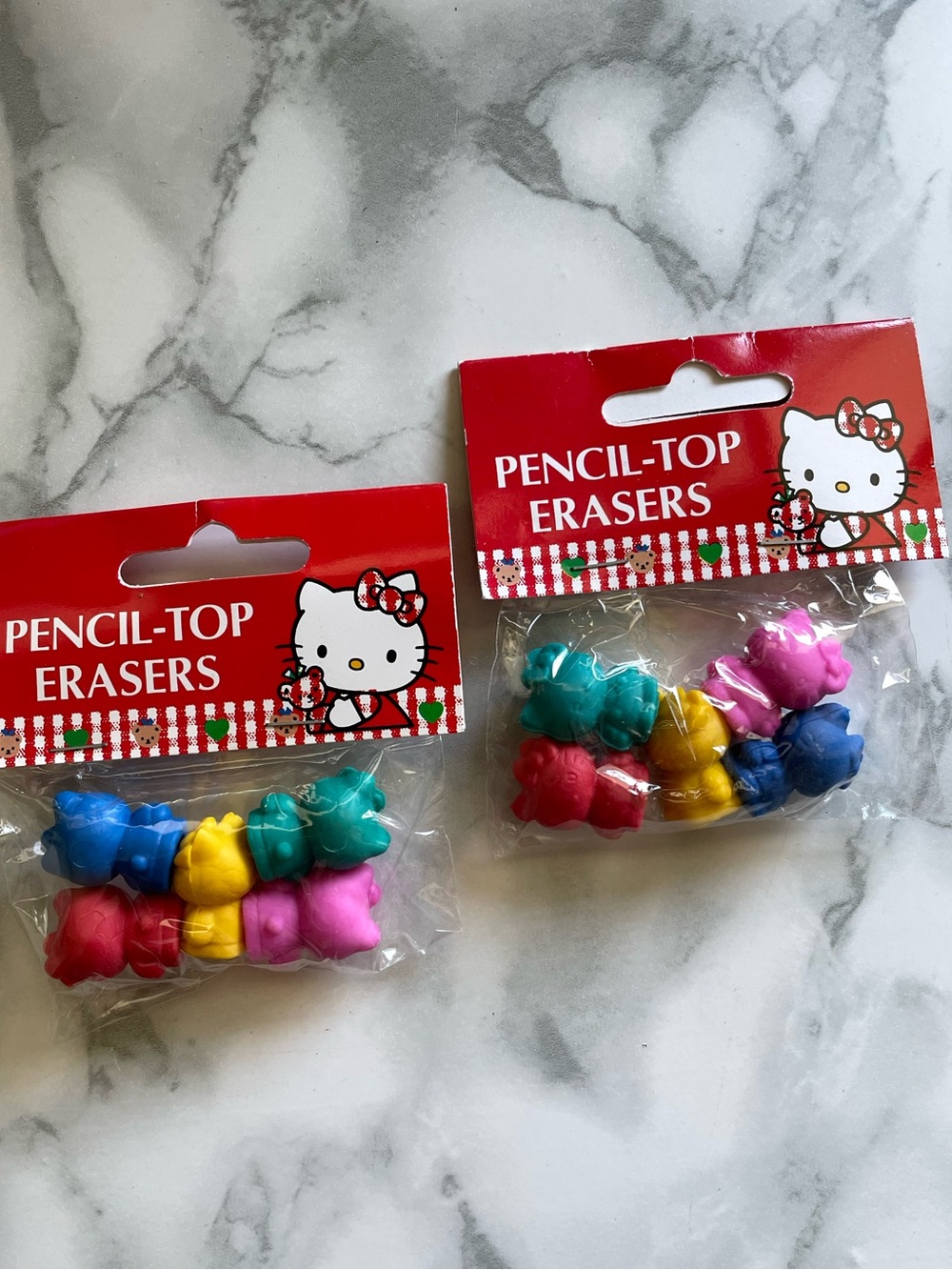 Vintage Sanrio Hello Kitty Eraser Pencil Tops '90s